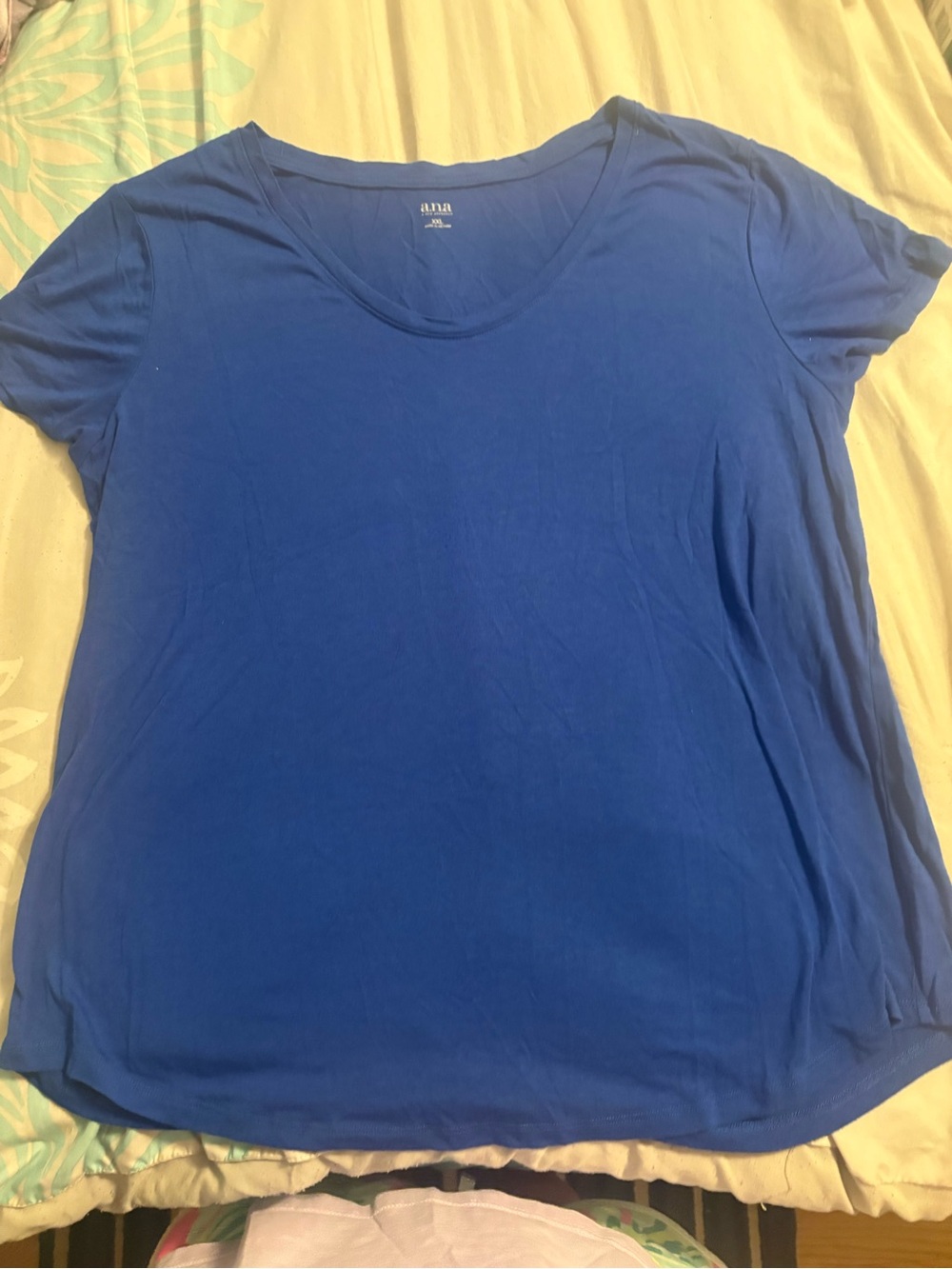 a.n.a Royal Blue Short Sleeve Scoop Neck Tee